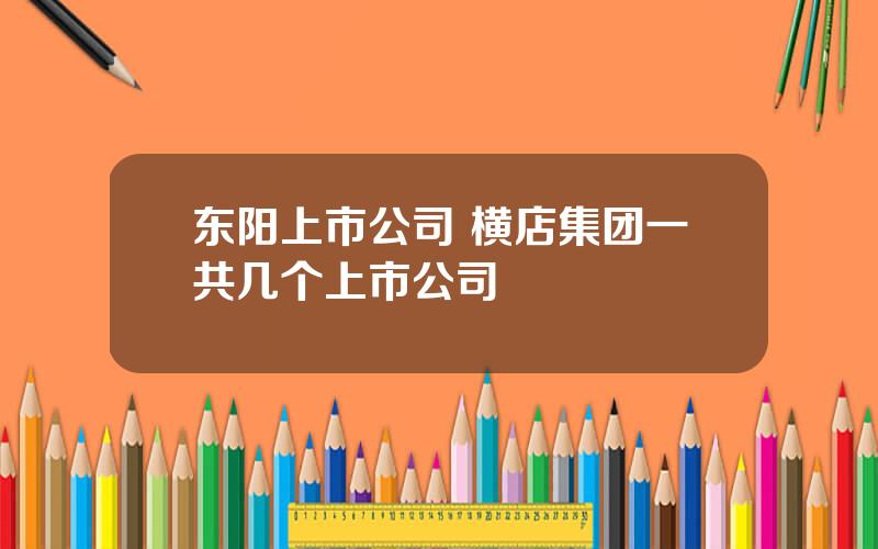 东阳上市公司 横店集团一共几个上市公司